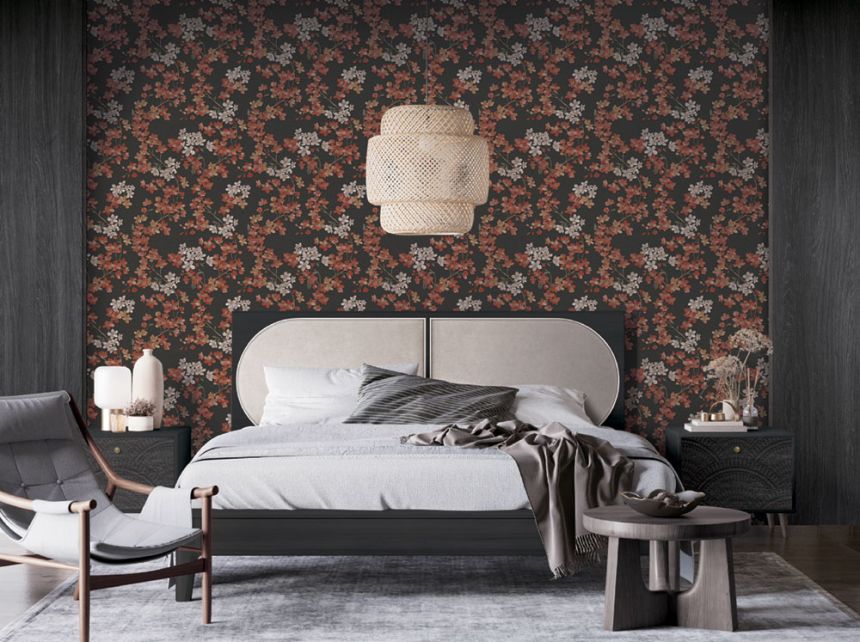 Luxury blue non-woven floral wallpaper  GR322206, Grace, Design ID
