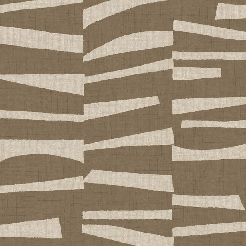 Brown-beige retro geometric pattern wallpaper 318023, Twist, Eijffinger
