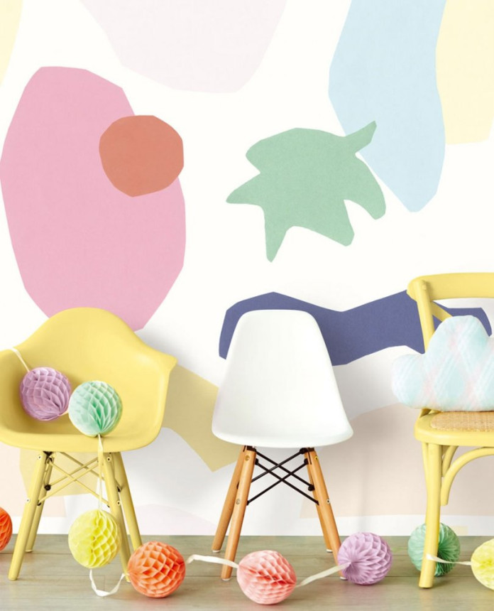 Children's mural non-woven wallpaper 399125, Shapes, 186 x 280 cm, Mini Me, Eijffinger