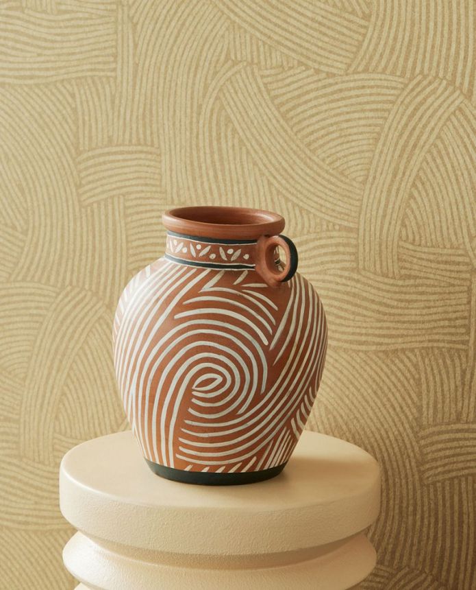 Cream wallpaper with graphic ethno pattern 318010, Twist, Eijffinger