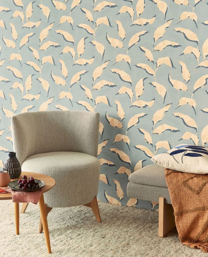 Ocher wallpaper, plants, twigs, leaves 318053, Twist, Eijffinger