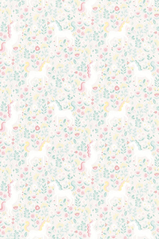 Children's mural non-woven wallpaper 399111, Unicorns, 186 x 280 cm, Mini Me, Eijffinger