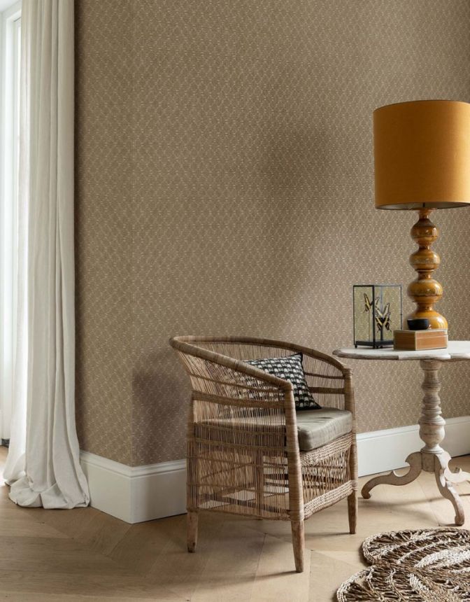 Non-woven brown geometric pattern wallpaper TA25031 Tahiti, Decoprint