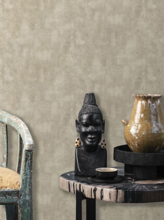 Non-woven wallpaper, grey-cream, fabric imitation, TA25000, Tahiti, Shades of Colour, Decoprint