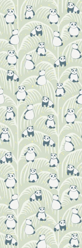 Children's mural non-woven wallpaper 399120, Panda Palm, 93 x 280 cm, Mini Me, Eijffinger