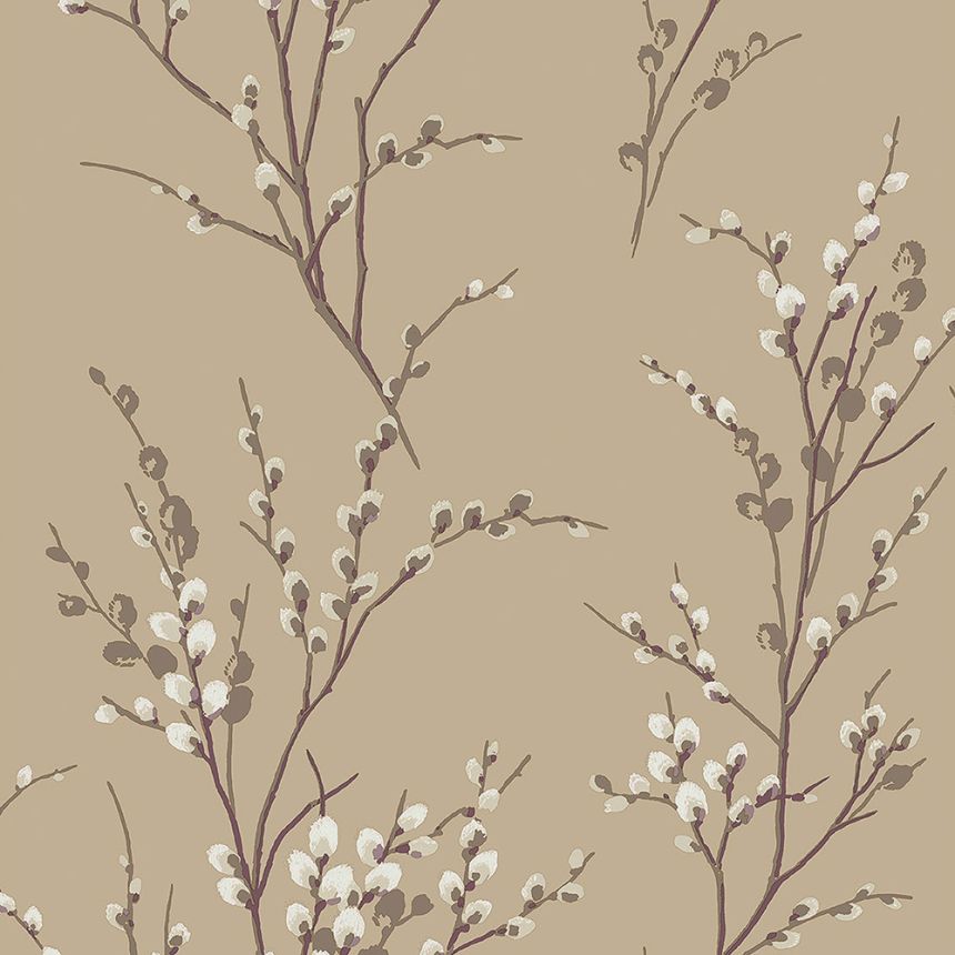 Non-woven wallpaper with catkins twigs 113358, Laura Ashley, Graham & Brown