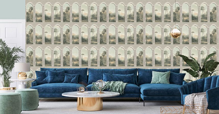 Gray non-woven wallpaper, Arcade, M59287D, Adéle, Ugépa