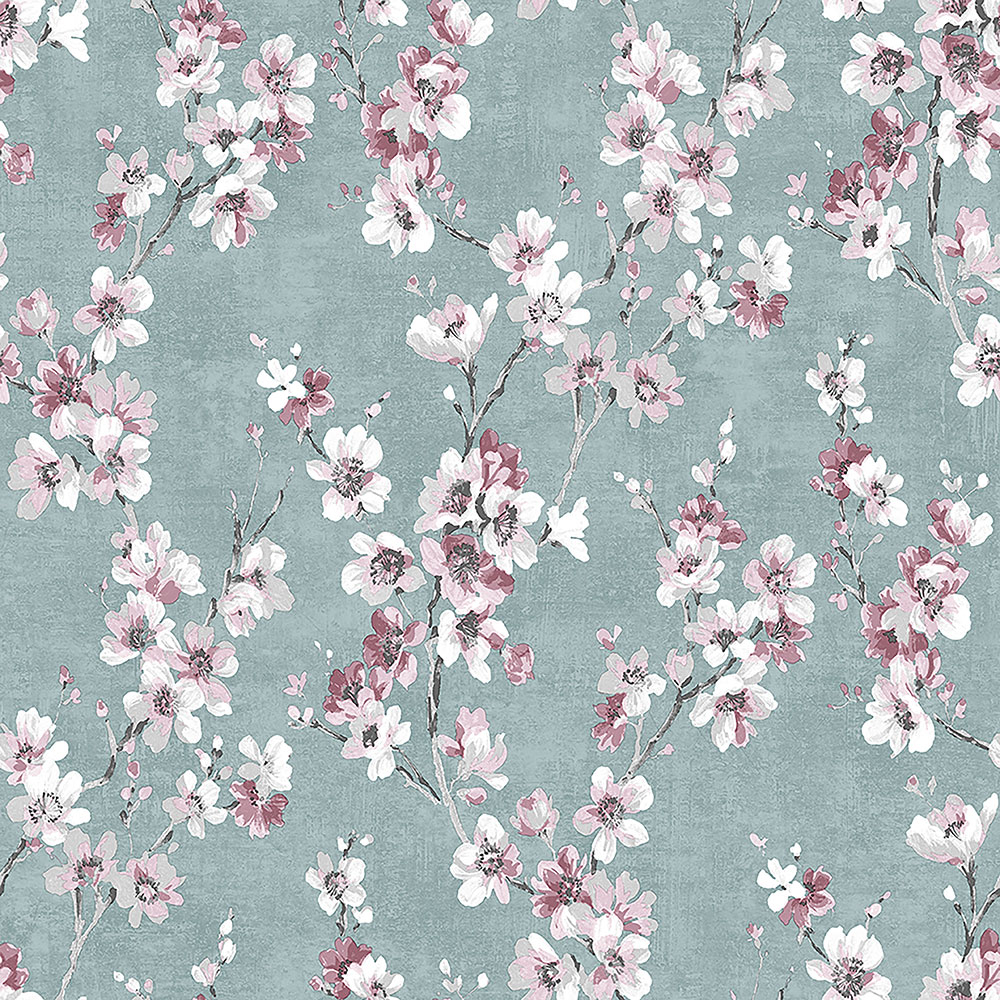 Blue non-woven wallpaper, Flowers, M52701, Adéle, Ugépa