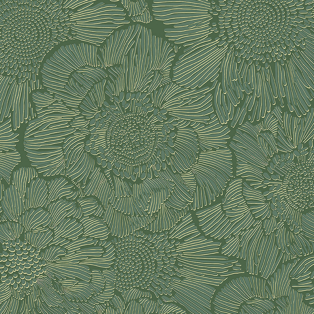Green wallpaper with flowers A56403, Vavex 2024