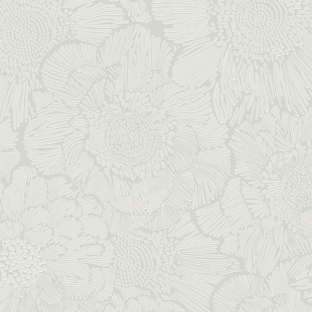 White non-woven wallpaper with flowers A56401, Vavex 2024
