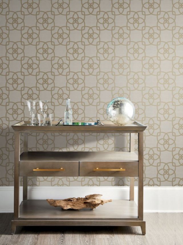 Luxury grey-beige wallpaper with gold ornaments Y6200202, Dazzling Dimensions 2, York