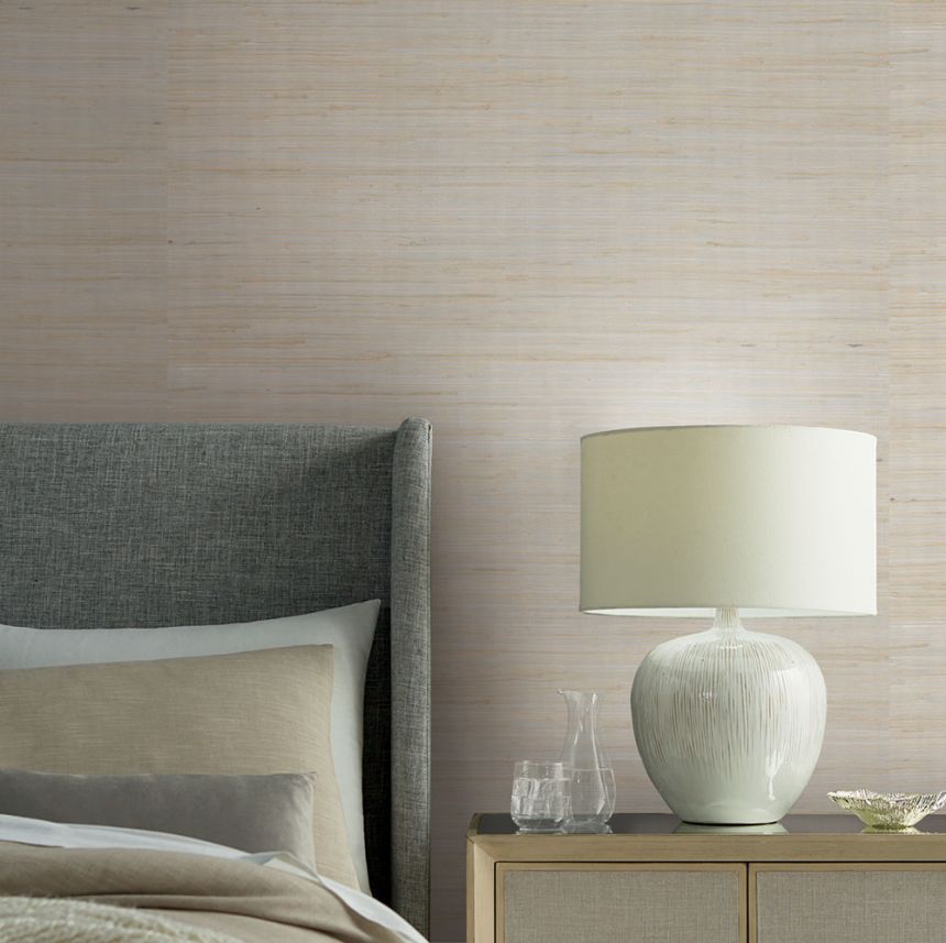 Unusual wallpaper, jute on a silver background OS4321, Modern nature II, York