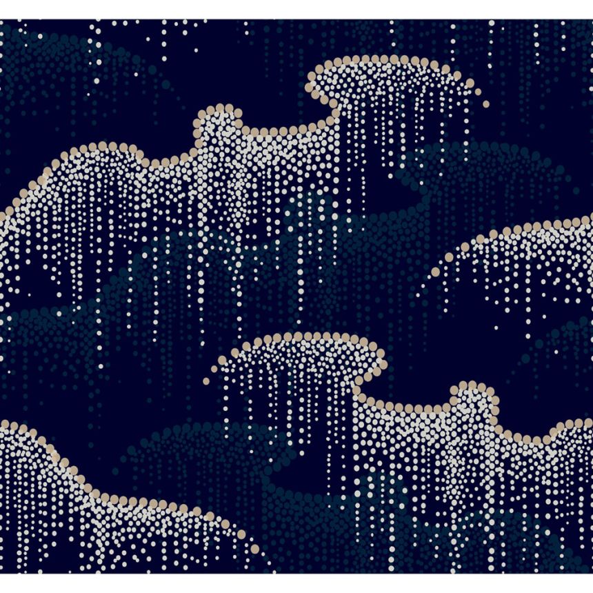 Blue non-woven wallpaper, dots, pearls OS4264, Modern nature II, York