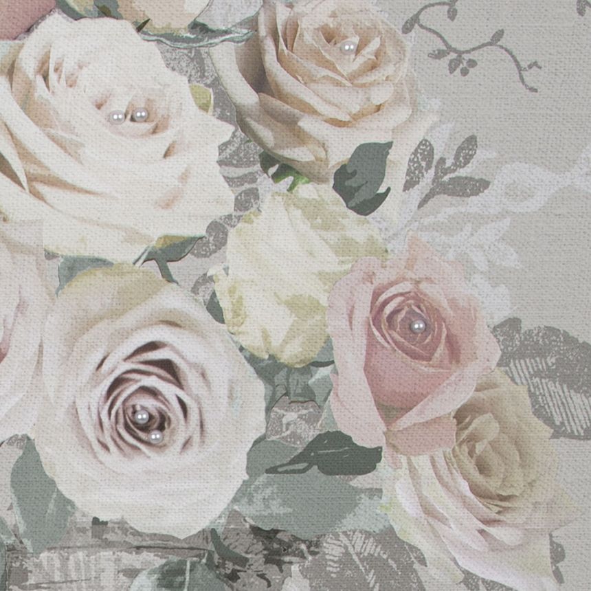 Printed canvas, framed Rose bouquet vase 115031, Laura Ashley, Graham Brown