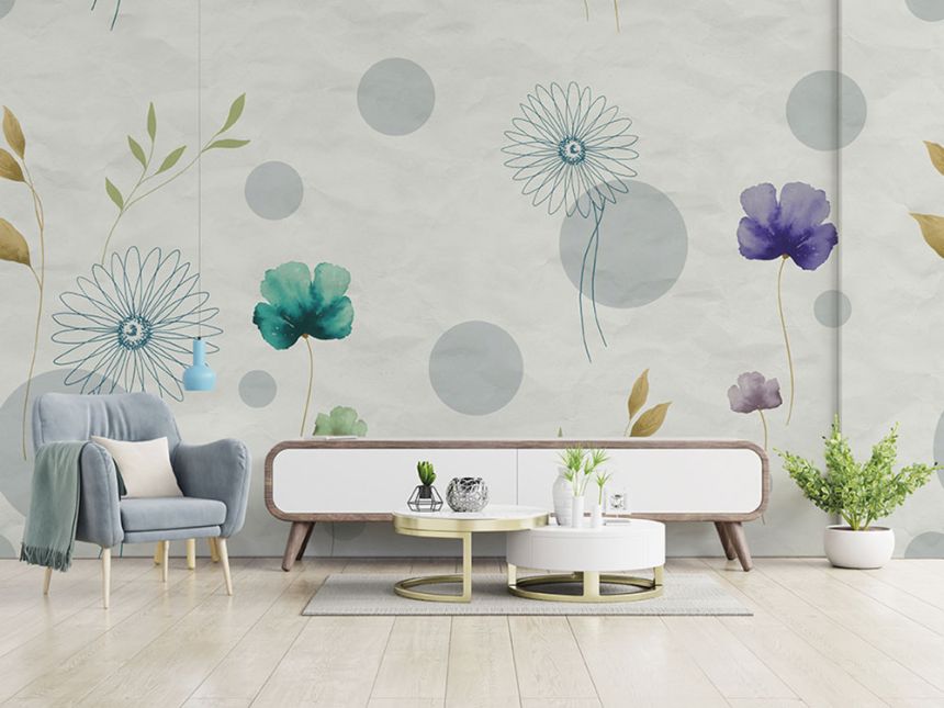 Flowers wall mural, Z66885, 5,10 X 3 m, Satin Flowers, Zambaiti Parati