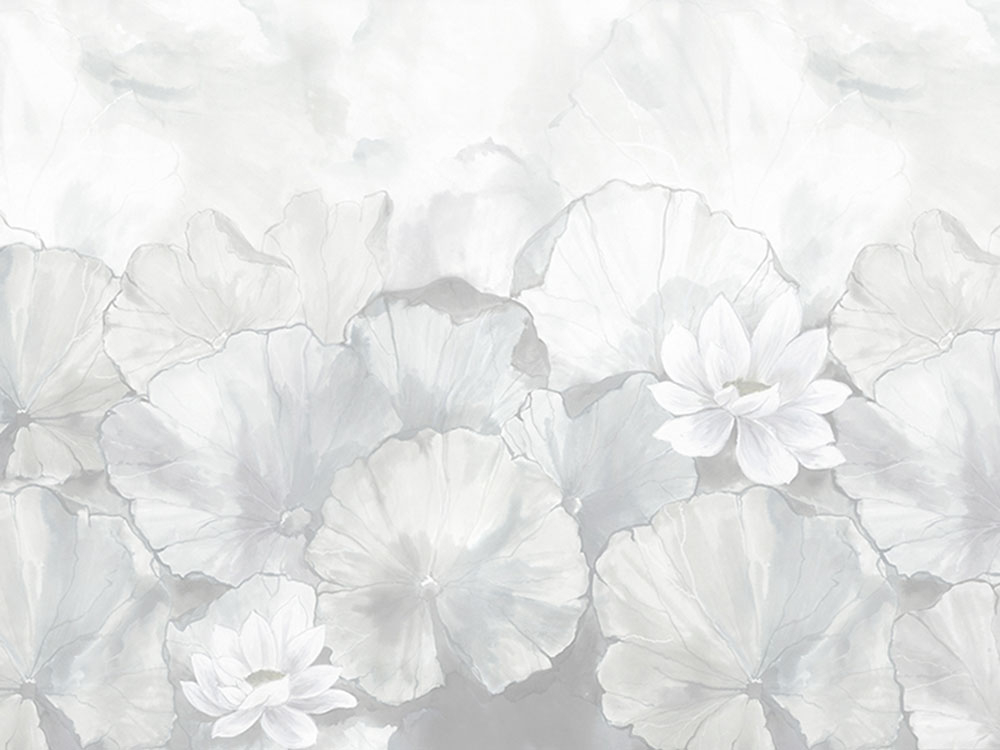 Wall mural, Flowers with leaves, Z66874, 5,10 X 3 m, Satin Flowers, Zambaiti Parati