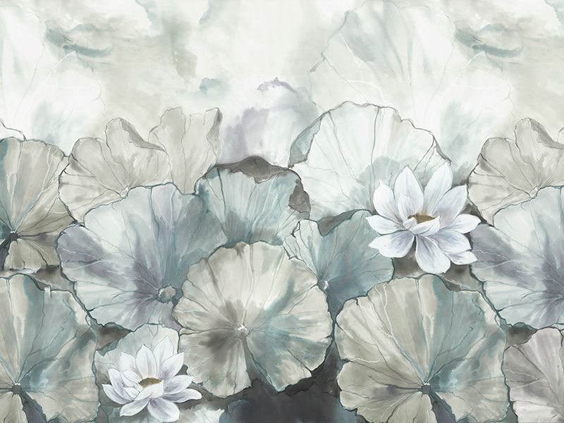 Wall mural, Flowers with leaves, Z66873, 5,10 X 3 m, Satin Flowers, Zambaiti Parati