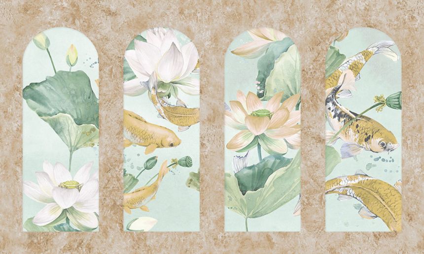 Wall mural, Arcade with water surface, Z66867, 5,10 X 3 m, Satin Flowers, Zambaiti Parati