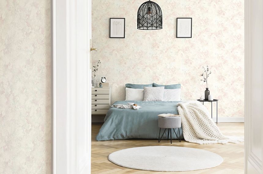 Beige non-woven floral wallpaper, Z66860, Satin Flowers, Zambaiti Parati
