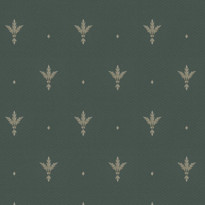 Green non-woven baroque wallpaper, Z66851, Satin Flowers, Zambaiti Parati