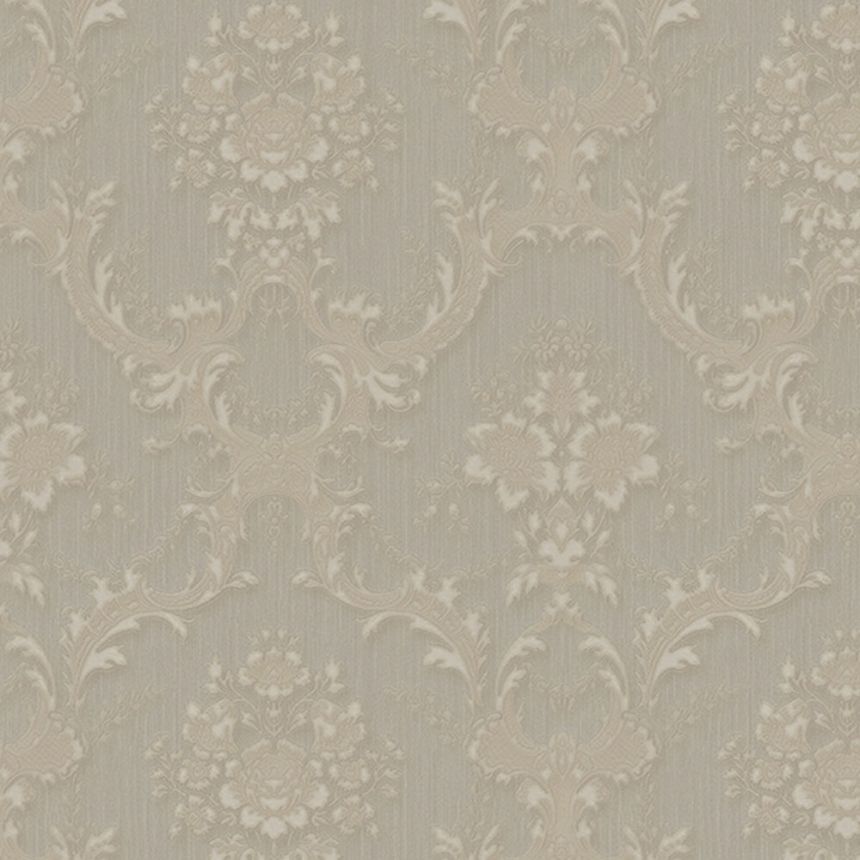 Beige non-woven baroque wallpaper, Z66837, Satin Flowers, Zambaiti Parati