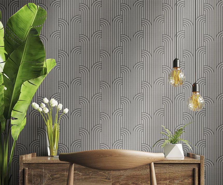 Luxury grey geometric pattern wallpaper Z76005, Vision, Zambaiti Parati