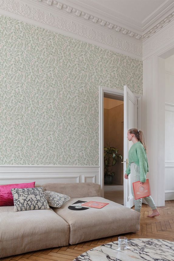 Green wallpaper - twigs, leaves MN3409, Maison, Grandeco