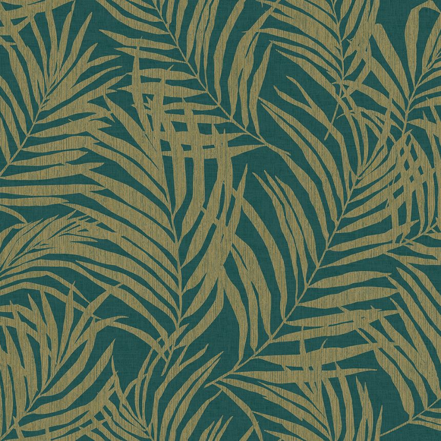 Green and gold palm leaves wallpaper MN2014, Maison, Grandeco