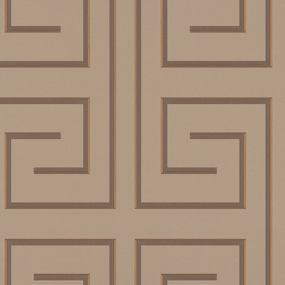 Luxury brown geometric pattern wallpaper Z76038, Vision, Zambaiti Parati