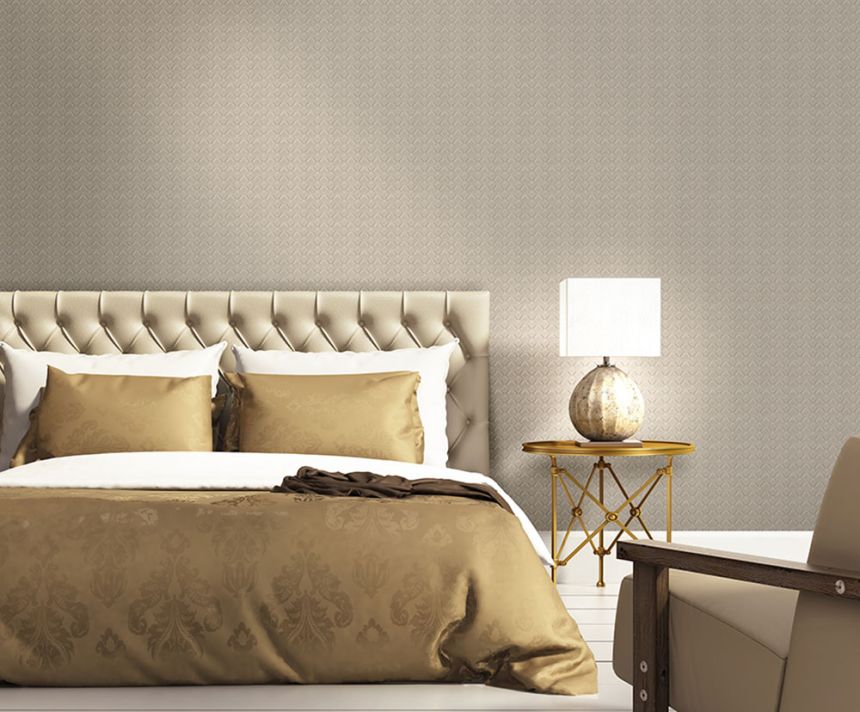 Luxury grey-beige geometric pattern wallpaper Z76020, Vision, Zambaiti Parati