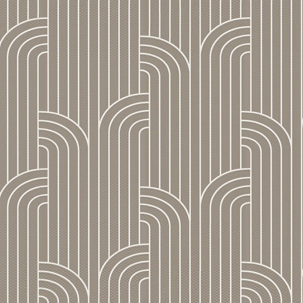 Luxury grey-beige geometric pattern wallpaper Z76018, Vision, Zambaiti Parati