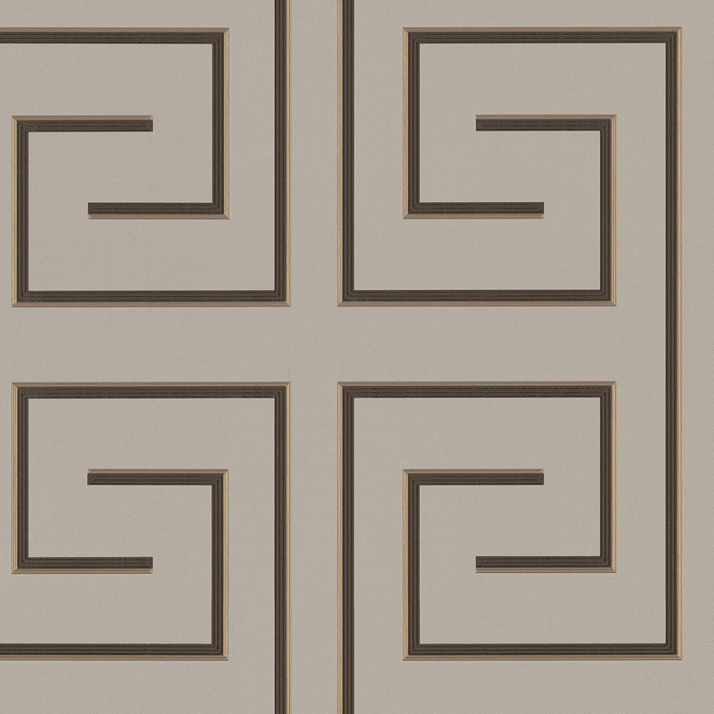 Luxury grey-beige geometric pattern wallpaper Z76014, Vision, Zambaiti Parati