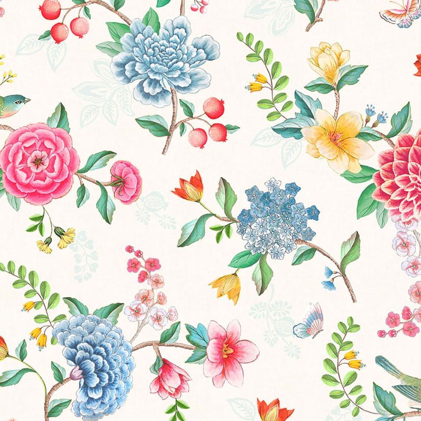 Floral non-woven wallpaper with a vinyl surface 300100, Pip Studio 5, Eijffinger