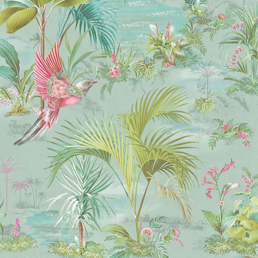 Non-woven wallpaper palm leaves, birds 300145, Pip Studio 5, Eijffinger