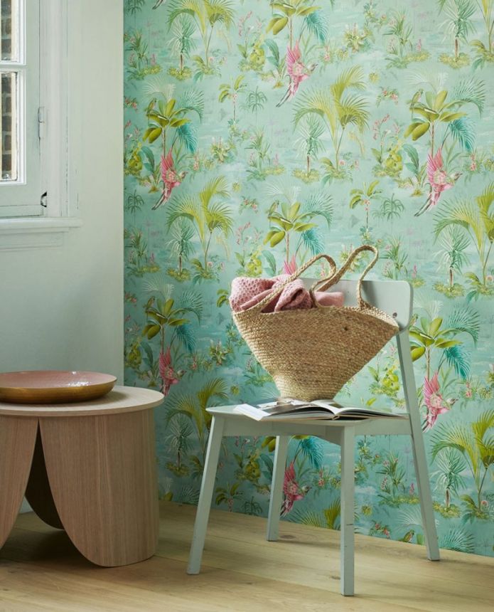 Non-woven wallpaper palm leaves, birds 300145, Pip Studio 5, Eijffinger