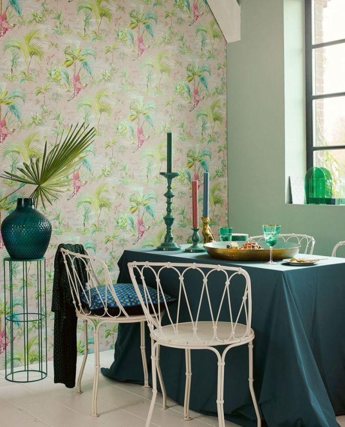Non-woven wallpaper, palm leaves, birds 300142, Pip Studio 5, Eijffinger
